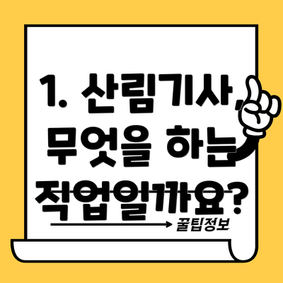 1. 산림기사, 무엇을 하는 직업일까요?