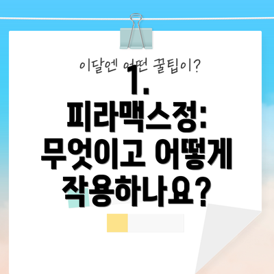 1. 피라맥스정: 무엇이고 어떻게 작용하나요?
