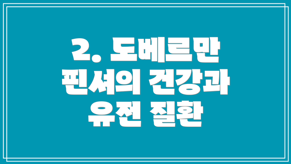 2. 도베르만 핀셔의 건강과 유전 질환