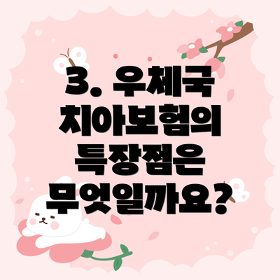 3. 우체국 치아보험의 특장점은 무엇일까요?