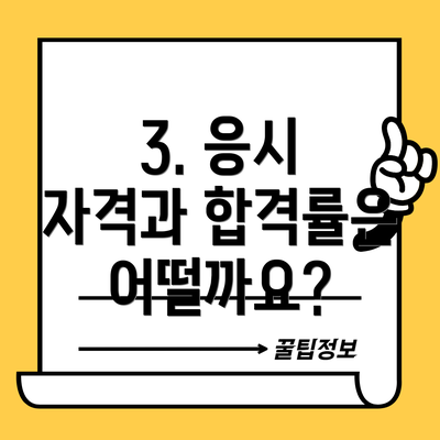 3. 응시 자격과 합격률은 어떨까요?