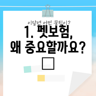 1. 펫보험, 왜 중요할까요? 🤔