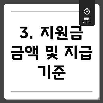 3. 지원금 금액 및 지급 기준