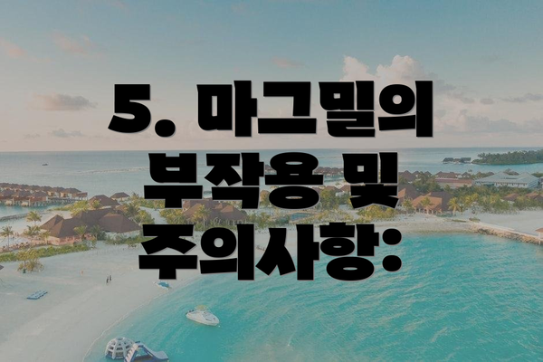 5. 마그밀의 부작용 및 주의사항: