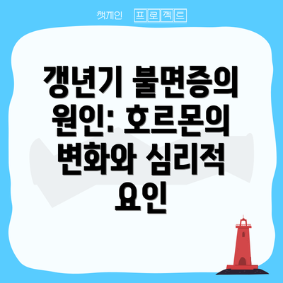 갱년기 불면증의 원인: 호르몬의 변화와 심리적 요인