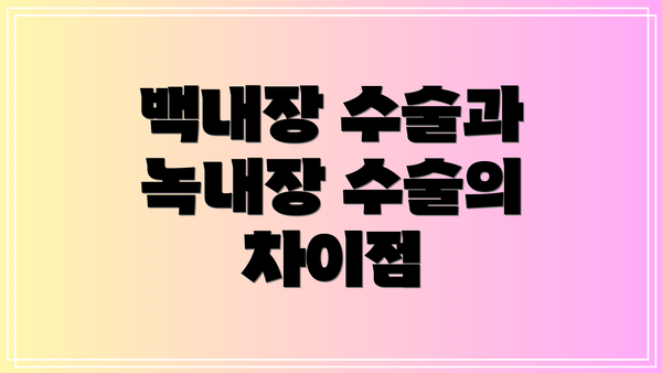백내장 수술과 녹내장 수술의 차이점