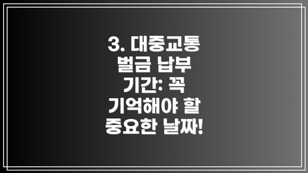 3. 대중교통 벌금 납부 기간: 꼭 기억해야 할 중요한 날짜!
