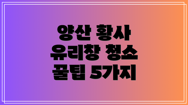 양산 황사 유리창 청소 꿀팁 5가지